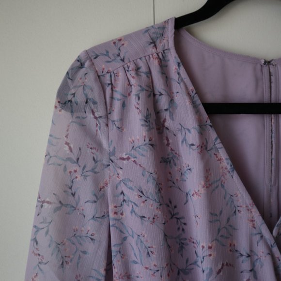 Greylin Tamara Georgette Floral Mini Lilac Dress - Picture 7 of 11